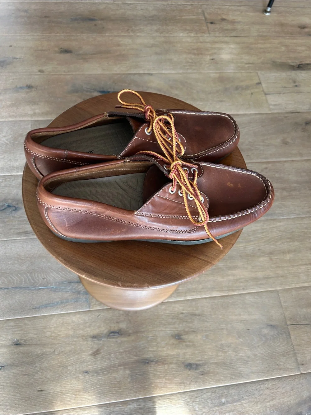 L.L. Bean Chestnut Brown Leather Men’s Boat Shoes